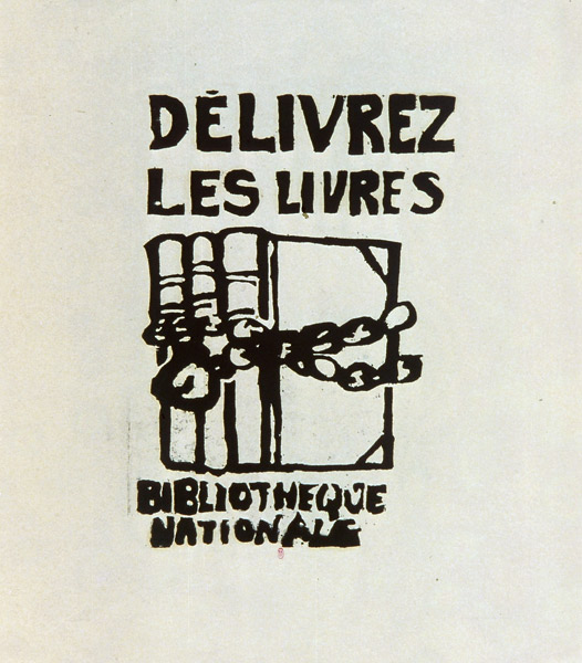 Une affiche de mai 68 conservée à la BnF, qui prend une saveur particulière depuis la mise en ligne de la base ReLIRE... 