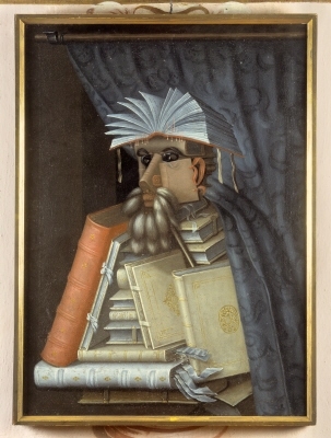 Le Bibliothécaire. Par Arcimboldo. Domaine public. 